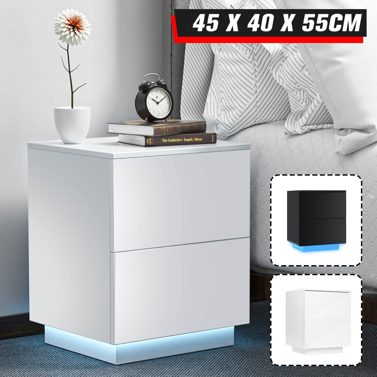 Modern Luxury LED Light Nightstand