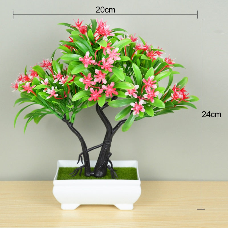 Bonsai Small Tree & Flower Potted Ornament