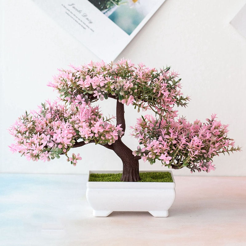 Bonsai Small Tree & Flower Potted Ornament