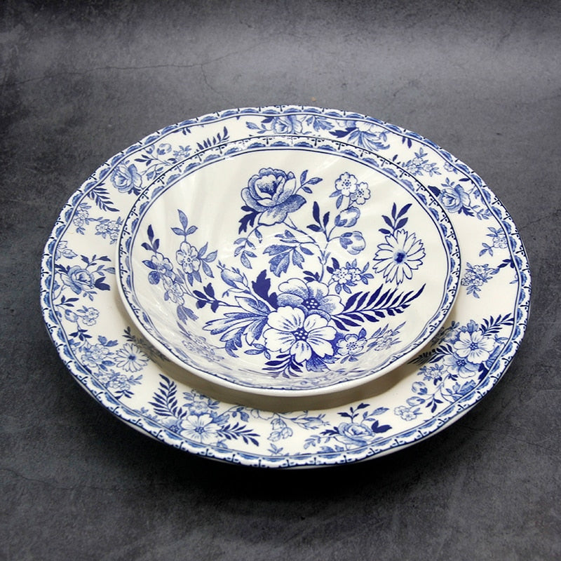 Blue And White Elegant Dinner Set