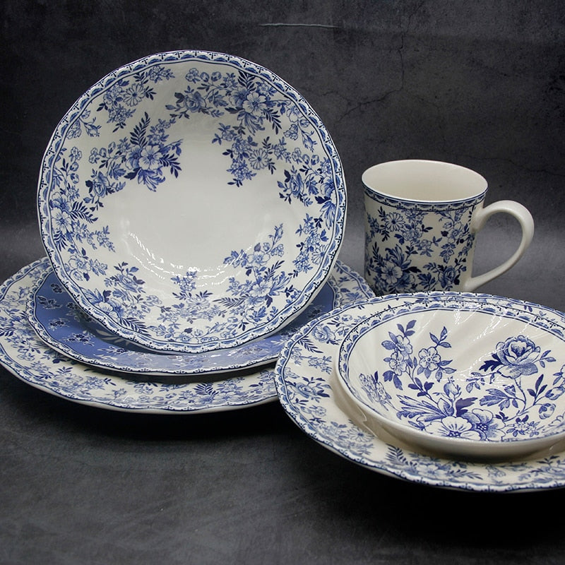 Blue And White Elegant Dinner Set