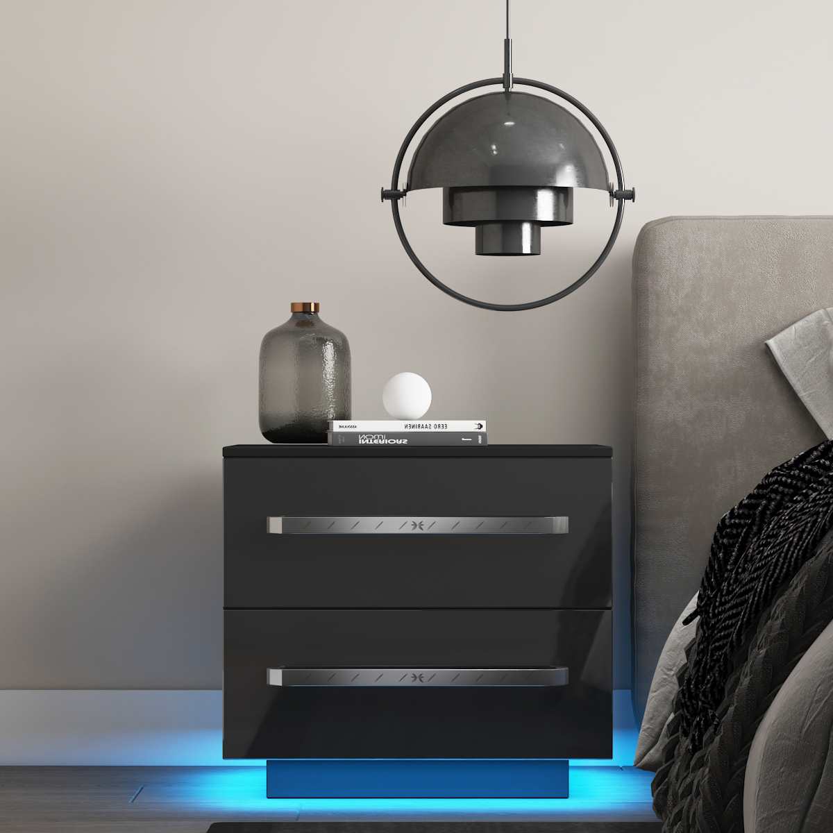 Modern Luxury LED Light Nightstand