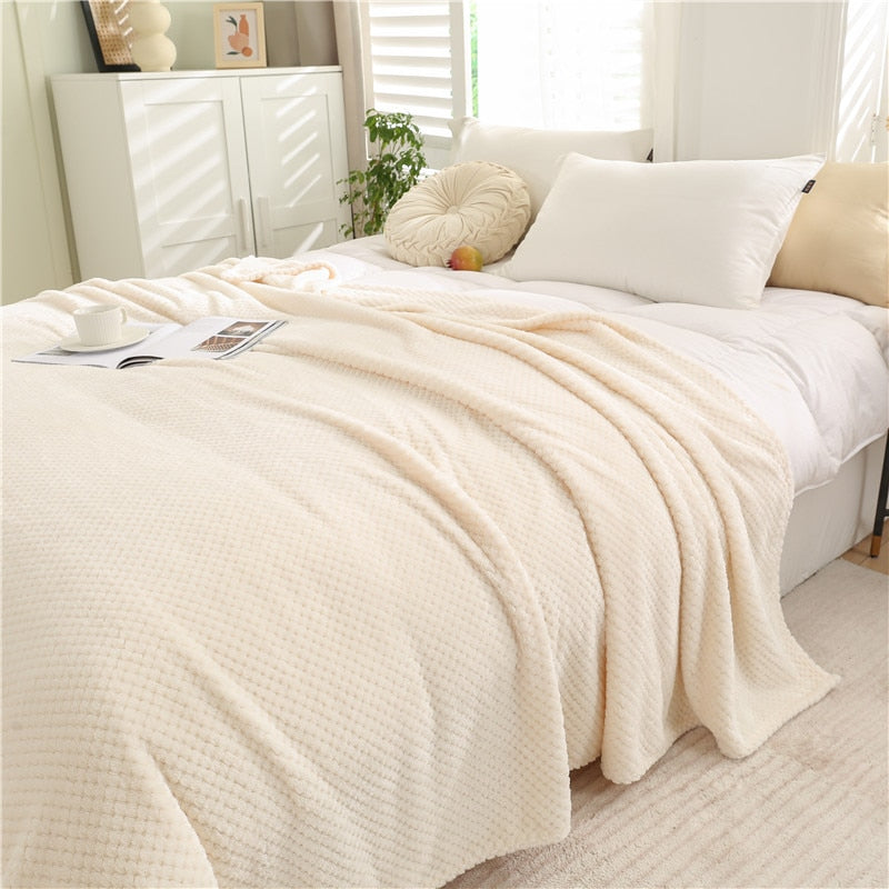 Soft Fluffy Warm Plaid Winter Bed Blankets