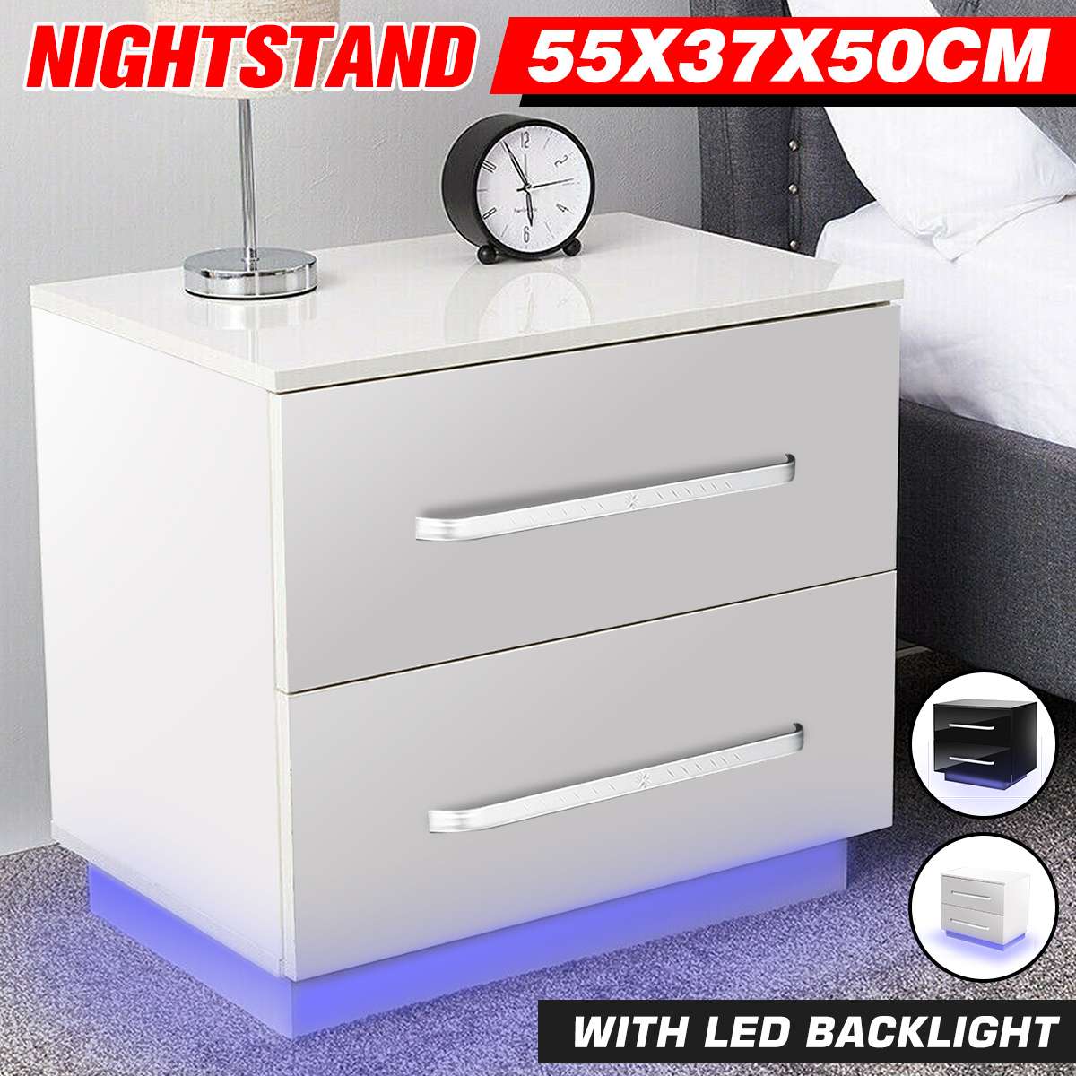 Modern Luxury LED Light Nightstand