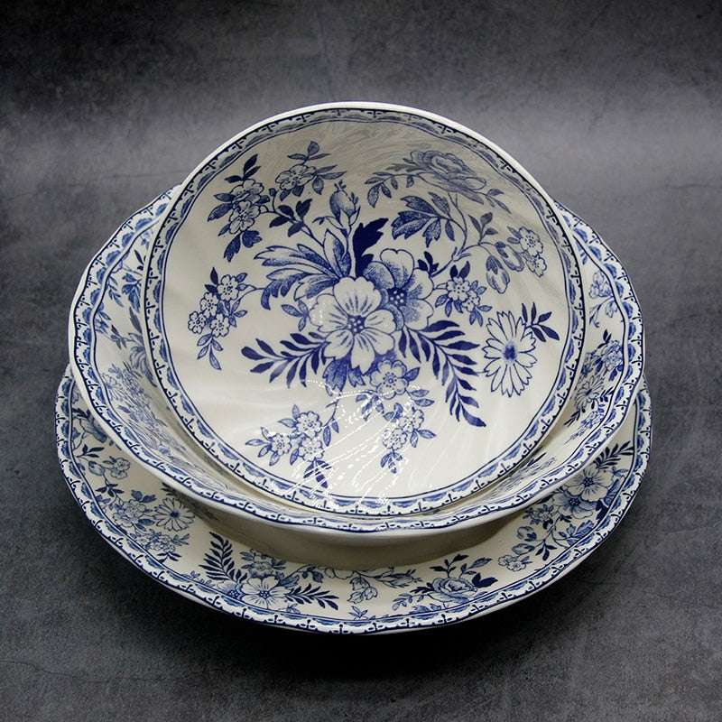 Blue And White Elegant Dinner Set