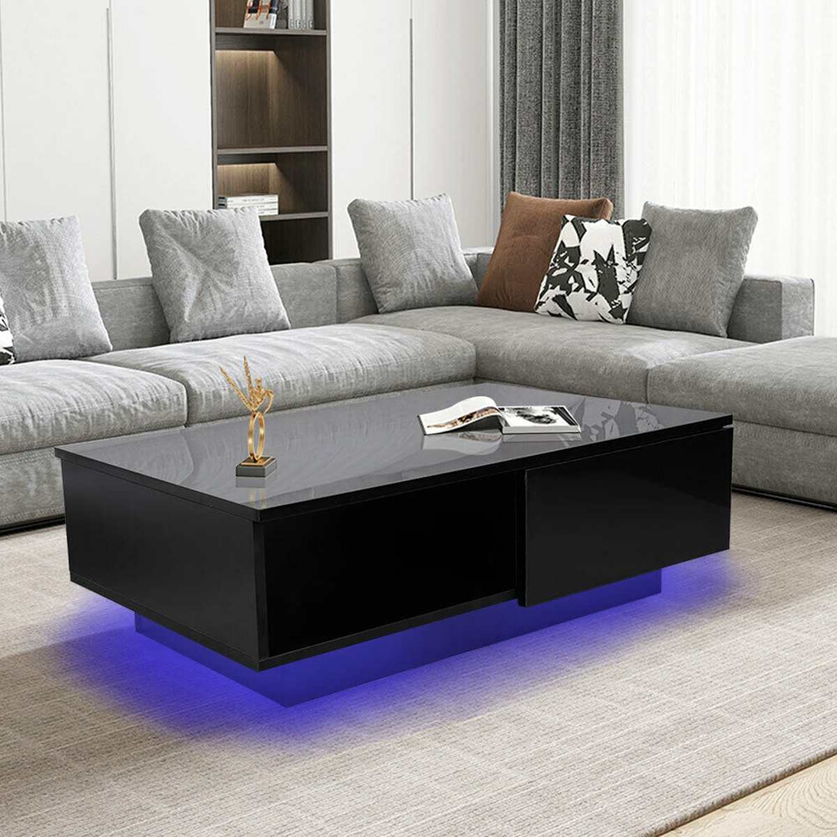 High Gloss Coffee Table with LED under lights