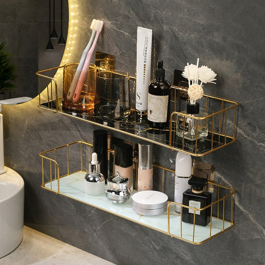 Gold Bathroom Storage & Rack Organizer