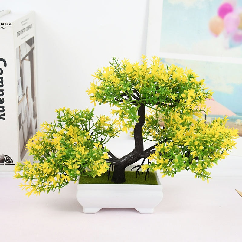 Bonsai Small Tree & Flower Potted Ornament