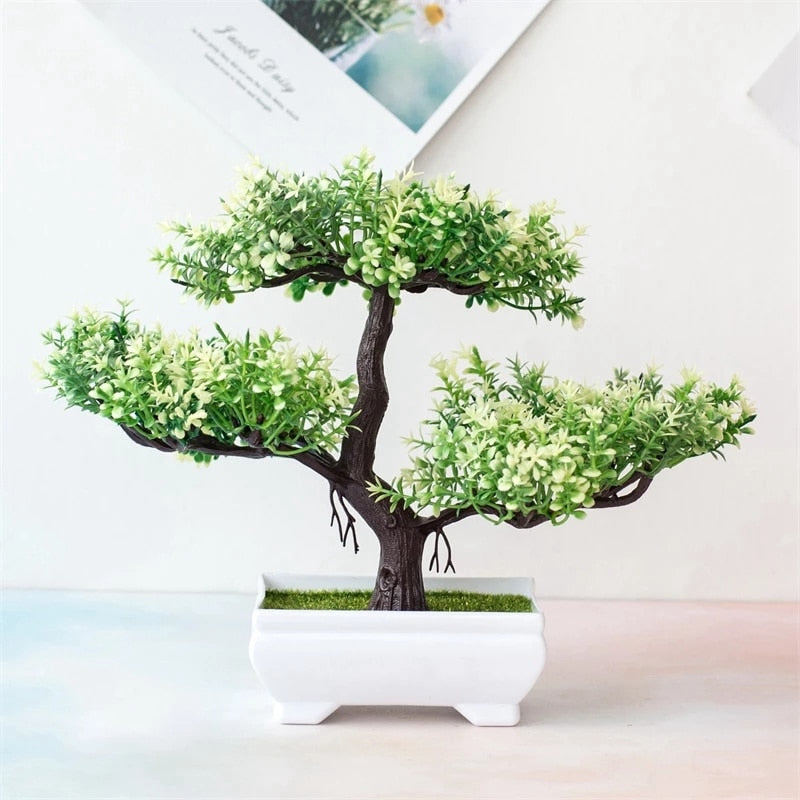 Bonsai Small Tree & Flower Potted Ornament