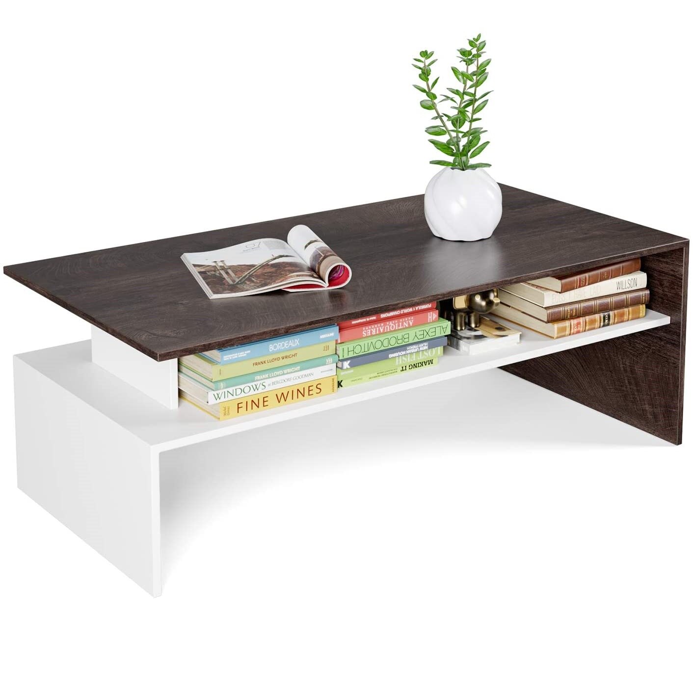 HOMFA 2 Tier Coffee Table and End Side Table