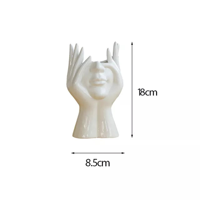 Ceramic Human Face Flower Vase