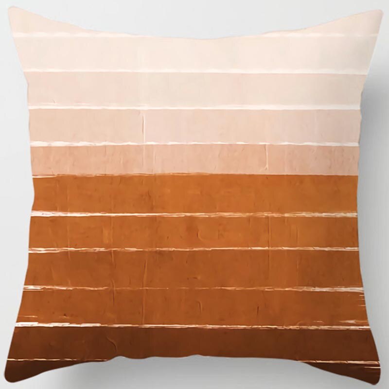 Brown Geometric Square Pillowcase Cover