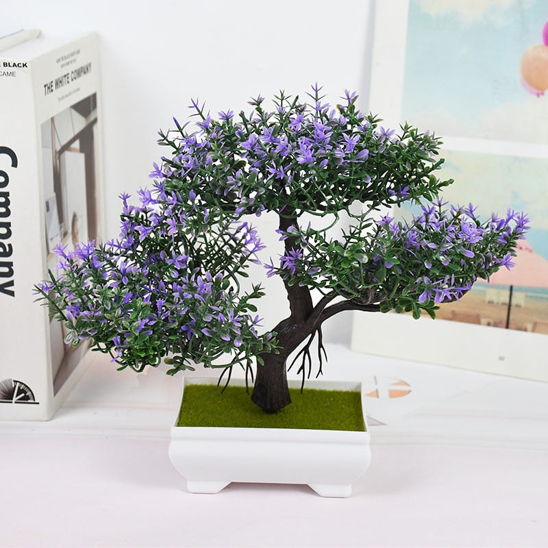 Bonsai Small Tree & Flower Potted Ornament