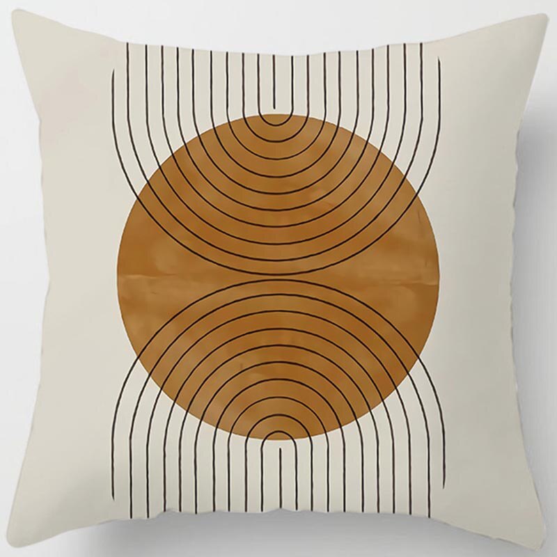 Brown Geometric Square Pillowcase Cover