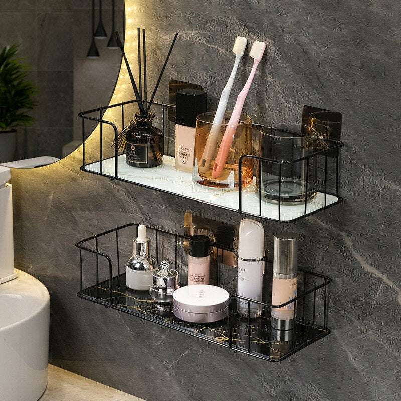 Gold Bathroom Storage & Rack Organizer