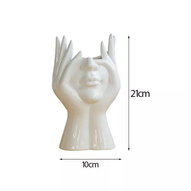 Ceramic Human Face Flower Vase