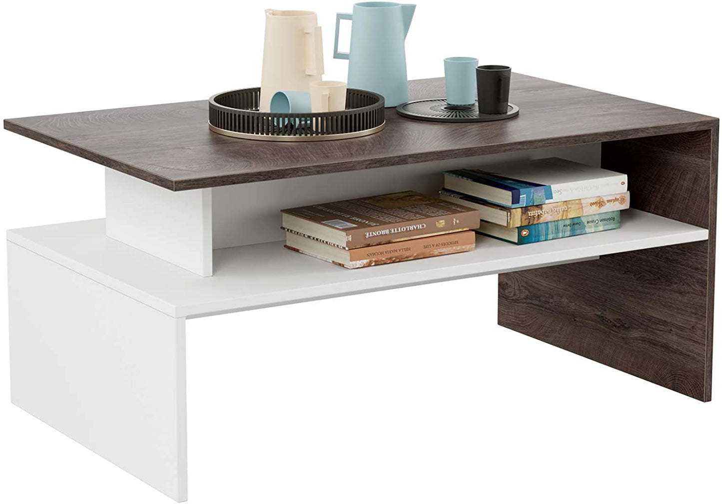 HOMFA 2 Tier Coffee Table and End Side Table