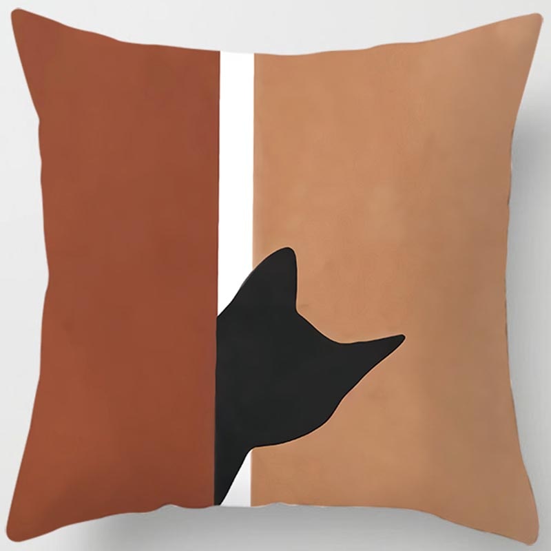 Brown Geometric Square Pillowcase Cover