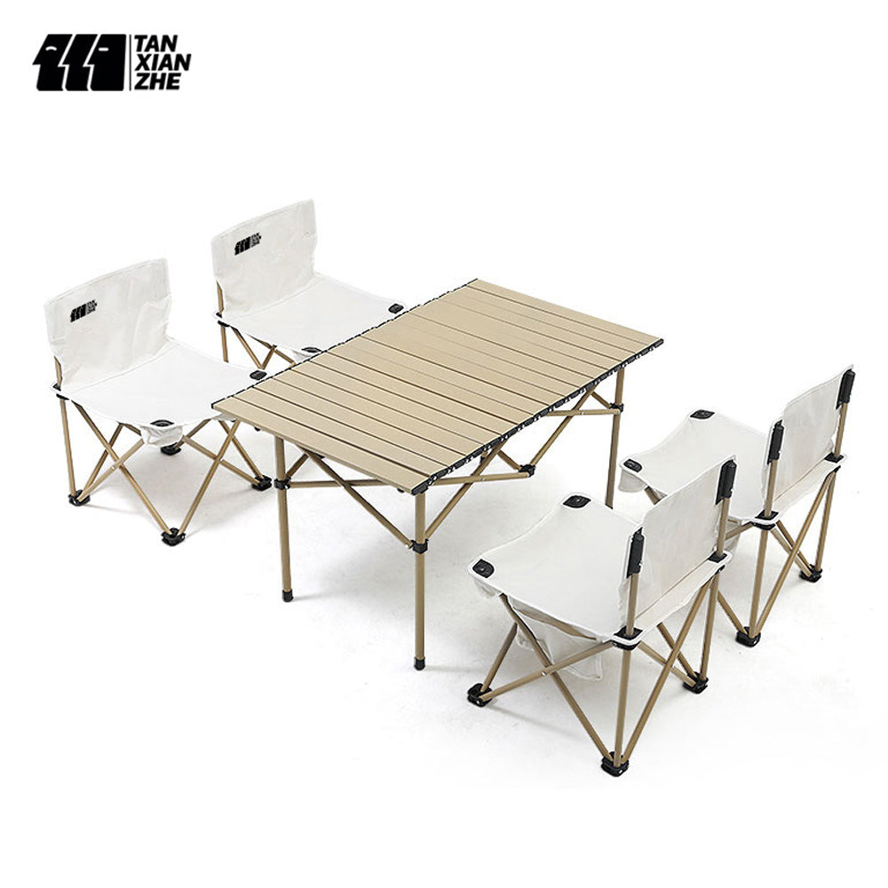 Portable Camping Table with Folding Chairs